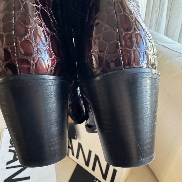 GANNI Ganache Croc Embossed Callie Boots - Picture 8 of 14
